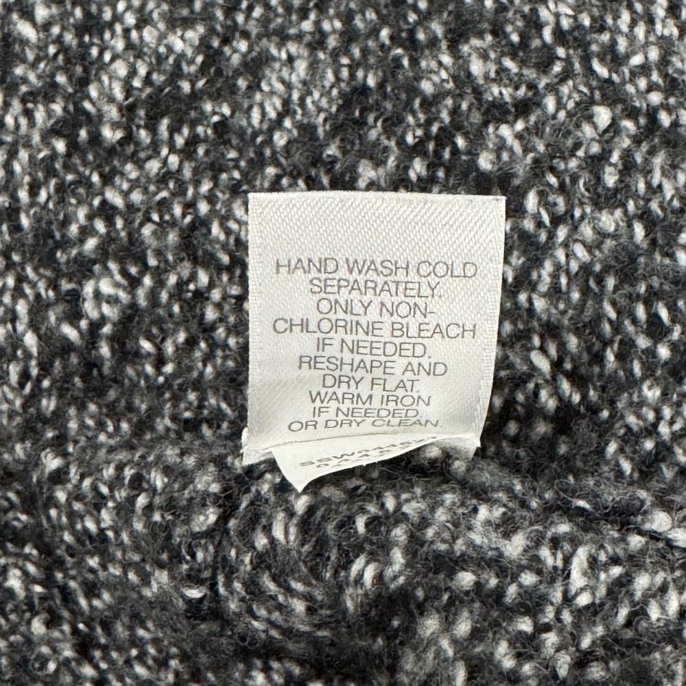Pure Jill Sweater Womens XS Black Marled Asymmetrical Hem Wool Blend Pullover - Picture 8 of 10